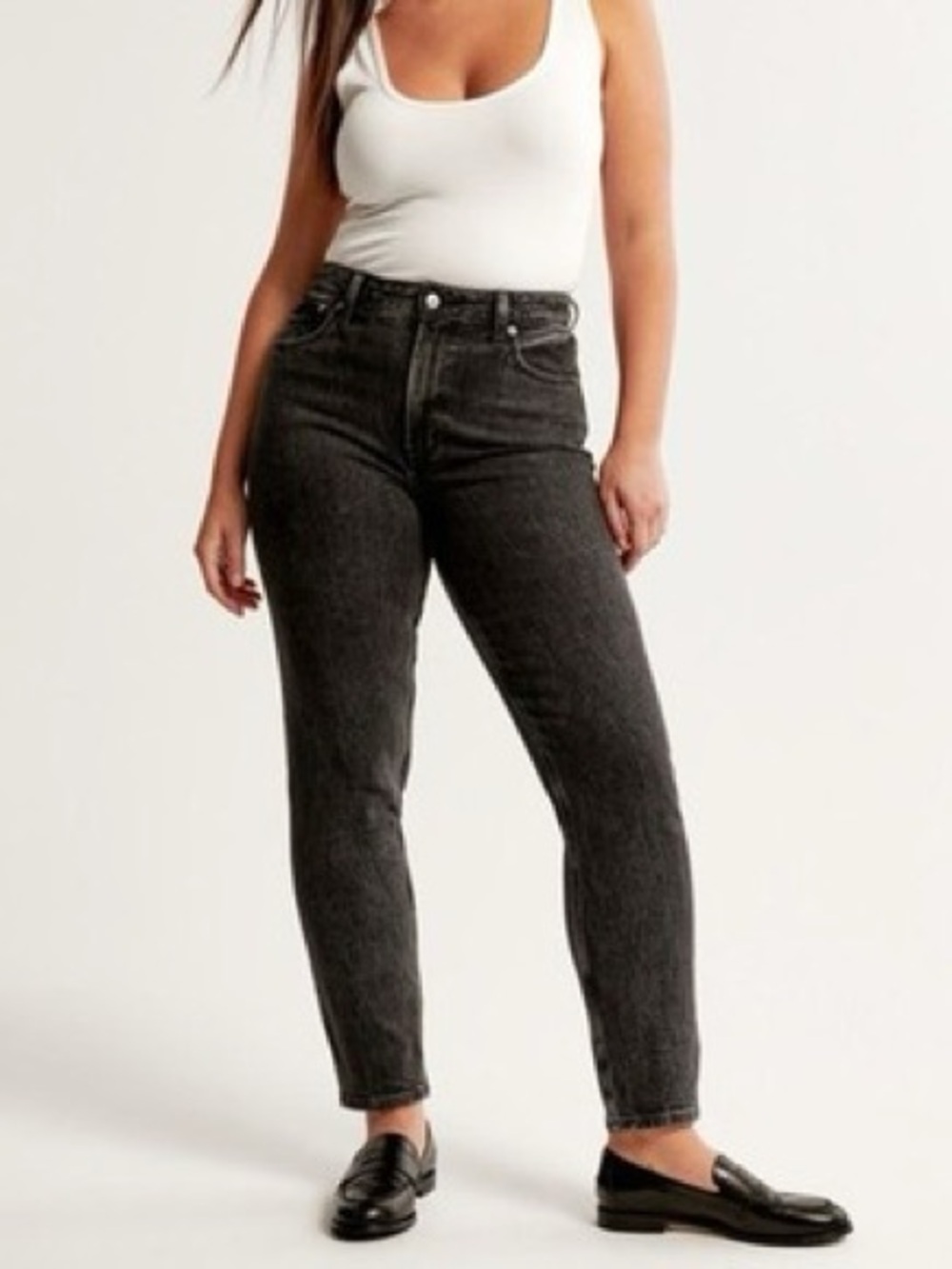 Abercrombie & Fitch Black High-Rise Curve Love Jeans - Long